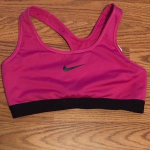 Pink Nike sports bra
